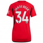 Günstige Fußballtrikots Manchester United Van De Beek 34 Frauens Heimtrikot 2023-24 Kurzarm